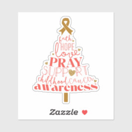 childhood cancer awareness Christmas Tree Sticker