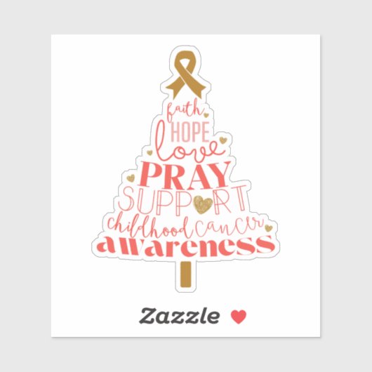 childhood cancer awareness Christmas Tree Sticker (Vel)