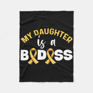 Childhood Cancer Awareness Design For A Dad Of A W Fleece Deken