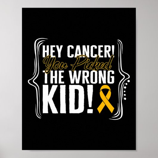 Childhood Cancer Awareness Kind Warrior Ribbon Str Poster (Voorkant)