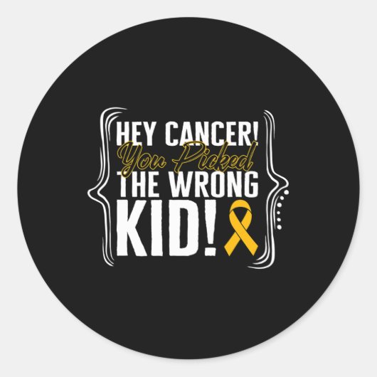 Childhood Cancer Awareness Kind Warrior Ribbon Str Ronde Sticker (Voorkant)