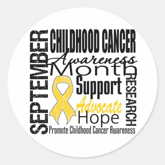 Childhood Cancer Awareness Maand Tribute Ronde Sticker (Voorkant)