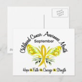 Childhood Cancer Awareness Month Butterfly 3.2 Briefkaart (Voorkant / Achterkant)