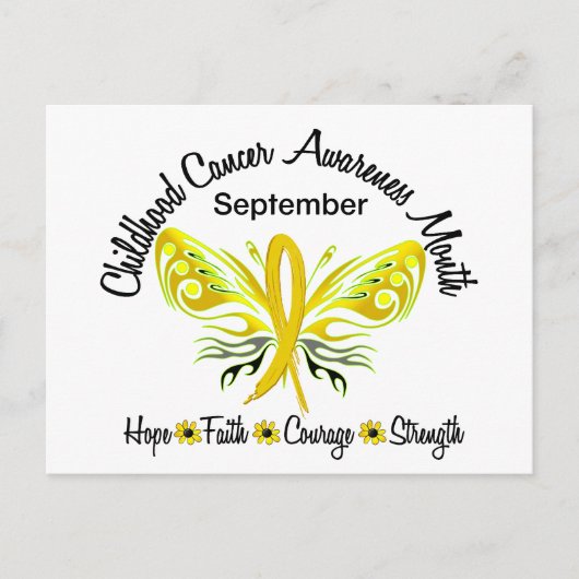 Childhood Cancer Awareness Month Butterfly 3.2 Briefkaart (Voorkant)