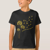 Childhood Cancer Awareness Paardenbloem Bloem Goud T-shirt (Voorkant)