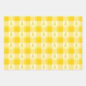 Childhood Cancer Awareness Plaid Gold Ribbon Inpakpapier Vel (Voorkant 3)
