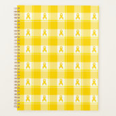 Childhood Cancer Awareness Plaid Gold Ribbon Planner (Voorkant)