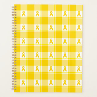Childhood Cancer Awareness Plaid Gold Ribbon Planner