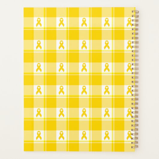 Childhood Cancer Awareness Plaid Gold Ribbon Planner (Achterkant)