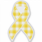 Childhood Cancer Awareness Plaid Gold Ribbon Sticker (Voorkant)