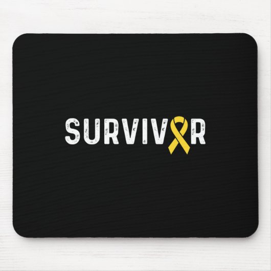 Childhood Cancer Awareness Ribbon Survivor Remissi Muismat (Voorkant)