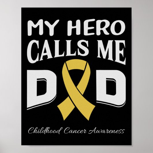 Childhood Cancer Awareness Survivor Ribbon Men Dad Poster (Voorkant)