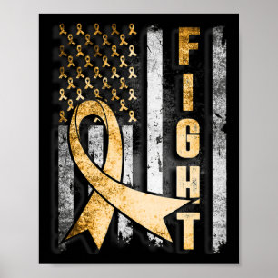 Childhood Cancer Awareness Warrior Amerikaanse vla Poster