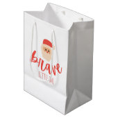 childhood cancer brave Christmas Santa Gift Bag Medium Cadeauzakje (Voorkant Gekanteld)