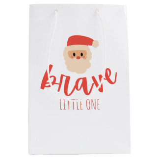 childhood cancer brave Christmas Santa Gift Bag Medium Cadeauzakje