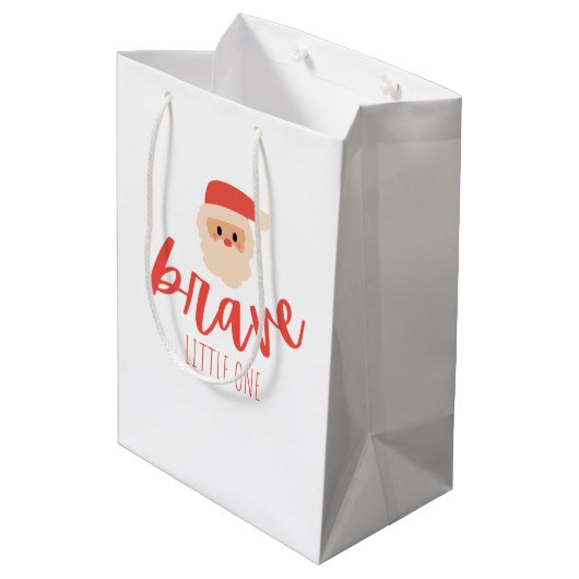 childhood cancer brave Christmas Santa Gift Bag Medium Cadeauzakje (Achterkant Gekanteld)