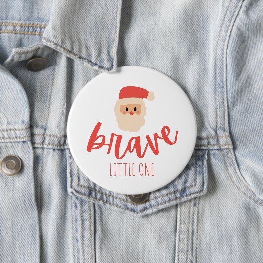 childhood cancer brave Christmas Santa  Ronde Button 4,0 Cm (In situ)