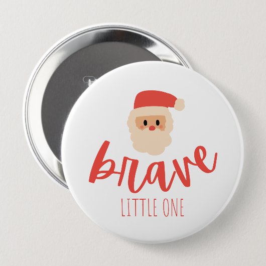 childhood cancer brave Christmas Santa  Ronde Button 4,0 Cm (Voorkant /achterkant)