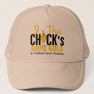 CHILDHOOD CANCER Chick Gone Gold Trucker Pet