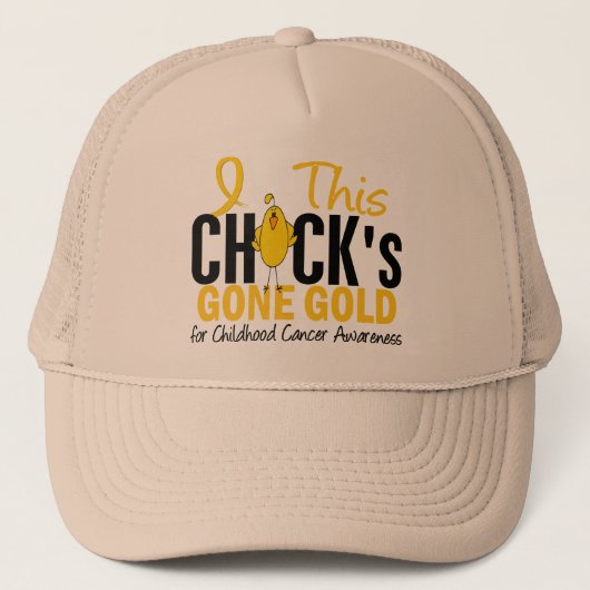 CHILDHOOD CANCER Chick Gone Gold Trucker Pet (Voorkant)