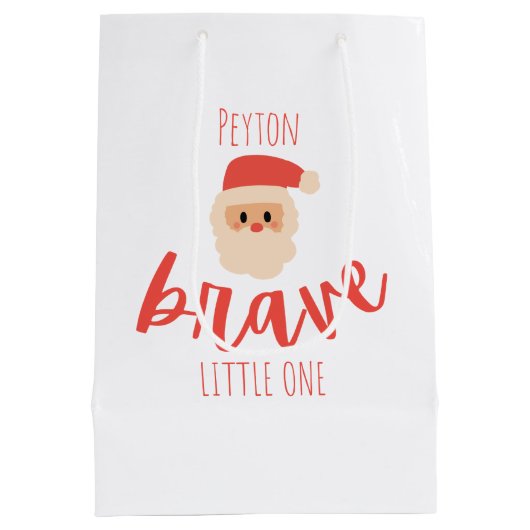 childhood cancer Custom brave Christmas Santa  Medium Cadeauzakje (Achterkant)