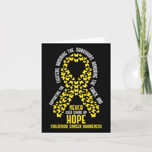 Childhood Cancer Ribbon Never Giving Up Hope Aware Kaart (Voorkant)