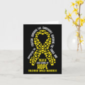 Childhood Cancer Ribbon Never Giving Up Hope Aware Kaart (Gele Bloem)