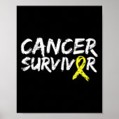Childhood Cancer Survivor Yellow Ribbon Awareness  Poster (Voorkant)