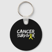 Childhood Cancer Survivor Yellow Ribbon Awareness  Sleutelhanger (Voorkant)