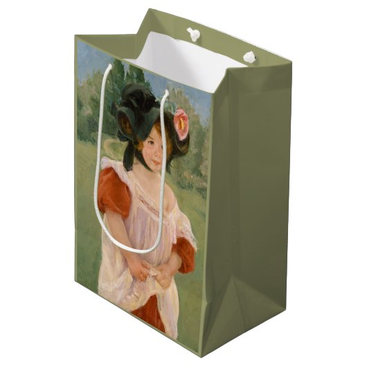 Childhood in a garden - Mary Cassatt Medium Cadeauzakje (Voorkant Gekanteld)