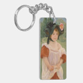 Childhood in a garden - Mary Cassatt Sleutelhanger (Voorkant Links)