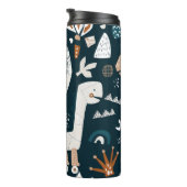 Childish seamless pattern with hand drawn dinosaur thermosbeker (Geroteerd rechts)