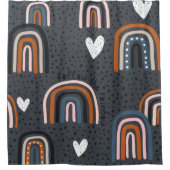 Childish seamless pattern with hand drawn rainbow, douchegordijn (Voorkant)