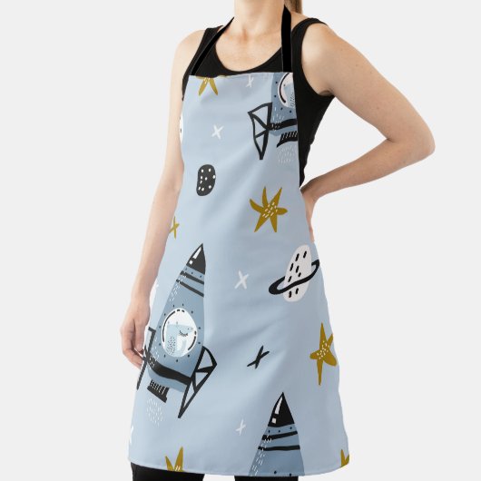 Childish seamless pattern with hand drawn space el schort (Insitu)