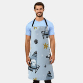 Childish seamless pattern with hand drawn space el schort (Gedragen)