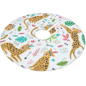 Childish Tribal Leopards Tropisch patroon Kerstboom Rok (Gekanteld)