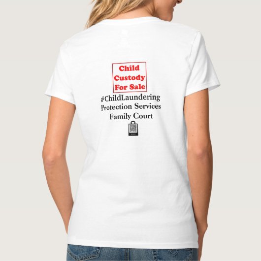 #ChildLaundering - Voogdij te koop T-shirt (Achterkant)