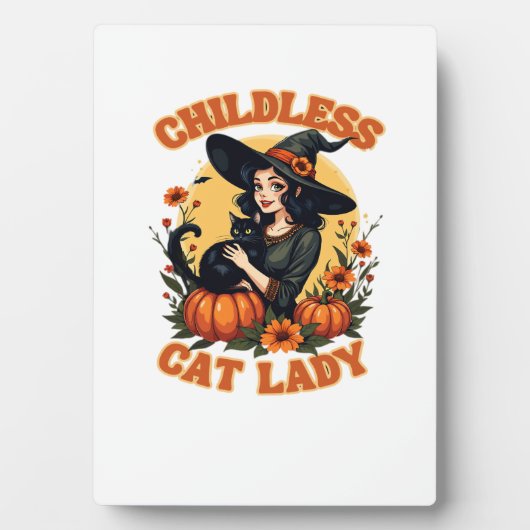 Childless cat lady witch - funny witchy black cat  fotoplaat (voorkant)