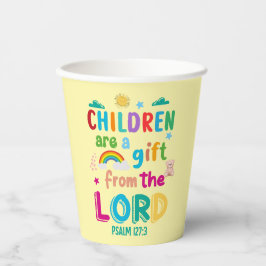 “Children Are a Gift from the Lord” (Cream) Party Papieren Bekers