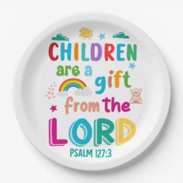 "Children Are a Gift from the Lord"  Papieren Bordje