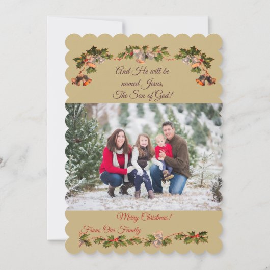 Children At The Church Window Christmas Feestdagenkaart (Achterkant)