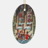 Children at the Church Window Christmas Keramisch Ornament (Rechts)
