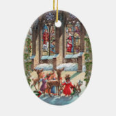 Children at the Church Window Christmas Keramisch Ornament (Achterkant)