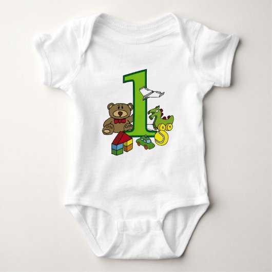 children birthday toys 1st birthday party romper (Voorkant)