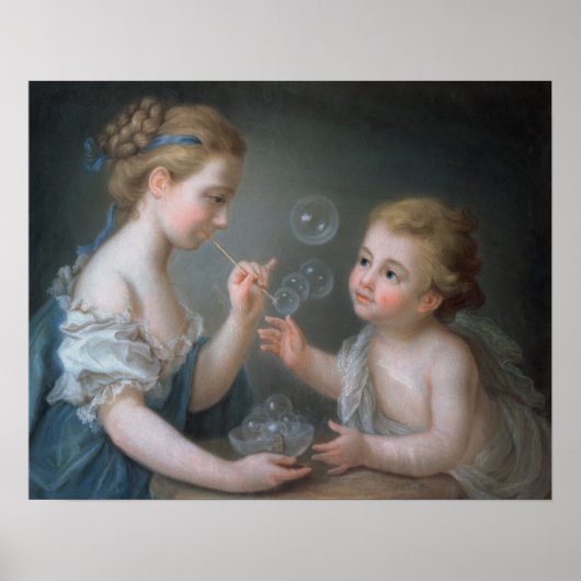 Children blowing bubbles poster (Voorkant)