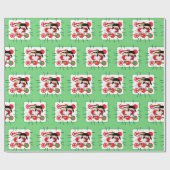 Children Carolers Green Kerstcadeautje Cadeaupapier (Vlak)