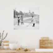 Children Golfing, 1905 Poster (Keuken)