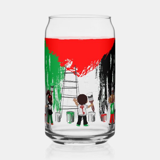 Children of Gaza Painting Palestine Flag  Blikvorm Glas (Achterkant)