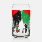 Children of Gaza Painting Palestine Flag  Blikvorm Glas (Links)