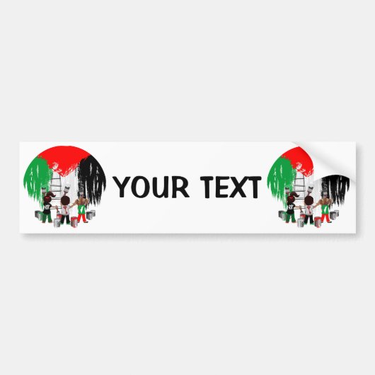 Children of Gaza Painting Palestine Flag  Bumpersticker (Voorkant)